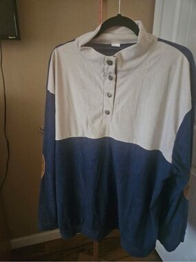 Mens Henley Corduroy Sweatshirt Casual 
Size xxxl nwot